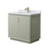 Wyndham Collection Strada 36" Free Standing Single Basin Vanity Set with Cabinet and Marble Vanity Top Light Green / Satin Bronze Hardware