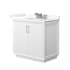 Wyndham Collection Strada 36" Free Standing Single Basin Vanity Set with Cabinet and Quartz Vanity Top White / Giotto Quartz Top / Brushed Nickel Hardware