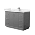 Wyndham Collection Strada 48" Free Standing Single Basin Vanity Set with Cabinet and Cultured Marble Vanity Top Dark Gray / Carrara Cultured Marble Top / Brushed Nickel Hardware