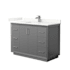 Wyndham Collection Strada 48" Free Standing Single Basin Vanity Set with Cabinet and Quartz Vanity Top Dark Gray / Giotto Quartz Top / Brushed Nickel Hardware
