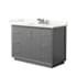 Wyndham Collection Strada 48" Free Standing Single Basin Vanity Set with Cabinet and Quartz Vanity Top Dark Gray / Giotto Quartz Top / Brushed Nickel Hardware