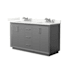 Wyndham Collection Strada 60" Free Standing Double Basin Vanity Set with Cabinet and Quartz Vanity Top Dark Gray / Giotto Quartz Top / Brushed Nickel Hardware