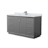 Wyndham Collection Strada 60" Free Standing Single Basin Vanity Set with Cabinet and Marble Vanity Top Dark Gray / Brushed Nickel Hardware