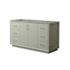 Wyndham Collection Strada 59" Single Free Standing Vanity Cabinet Only - Less Vanity Top Light Green / Satin Bronze Hardware