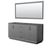 Wyndham Collection Strada 71" Double Free Standing Vanity Cabinet - Less Vanity Top Dark Gray / Matte Black Hardware