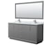 Wyndham Collection Strada 72" Free Standing Double Basin Vanity Set with Cabinet, Marble Vanity Top, and Framed Mirror Dark Gray / Brushed Nickel Hardware