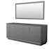 Wyndham Collection Strada 83" Double Free Standing Vanity Cabinet - Less Vanity Top Dark Gray / Brushed Nickel Hardware