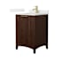 Wyndham Collection Palmilla 24" Free Standing Single Basin Vanity Set with Cabinet and Quartz Vanity Top Dark Walnut / Giotto Quartz Top / Brushed Gold Hardware