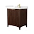 Wyndham Collection Palmilla 30" Free Standing Single Basin Vanity Set with Cabinet and Quartz Vanity Top Dark Walnut / Giotto Quartz Top / Brushed Gold Hardware