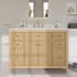 Wyndham Collection Pendry 48" Free Standing Single Basin Vanity Set with Cabinet and Quartz Vanity Top Tanned Oak / Giotto Quartz Top / Brushed Gold Hardware
