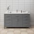 Wyndham Collection Beckett 60" Free Standing Single Basin Vanity Set with Wood Cabinet and Cultured Marble Vanity Top Dark Gray / Carrara Cultured Marble Top / Brushed Nickel Hardware