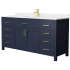 Finish: Dark Blue / Carrara Cultured Marble Top / Brushed Gold Hardware