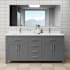 Wyndham Collection Beckett 72" Free Standing Double Basin Vanity Set with Wood Cabinet and Cultured Marble Vanity Top Dark Gray / White Cultured Marble Top / Brushed Nickel Hardware