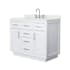 Wyndham Collection Beckett TK 42" Free Standing Single Basin Vanity Set with Cabinet and Quartz Vanity Top White / Giotto Quartz Top / Brushed Nickel Hardware