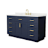 Wyndham Collection Beckett TK 60" Free Standing Single Basin Vanity Set with Cabinet and Quartz Vanity Top Dark Blue / Giotto Quartz Top / Brushed Gold Hardware