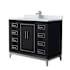 Wyndham Collection Marlena 42" Free Standing Single Basin Vanity Set with Cabinet and Marble Vanity Top Black / Brushed Nickel Hardware
