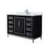 Wyndham Collection Marlena 48" Free Standing Single Basin Vanity Set with Cabinet and Marble Vanity Top Black / Brushed Nickel Hardware
