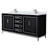 Wyndham Collection Marlena 72" Free Standing Double Basin Vanity Set with Cabinet and Marble Vanity Top Black / Brushed Nickel Hardware
