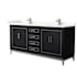 Wyndham Collection Marlena 72" Free Standing Double Basin Vanity Set with Cabinet and Quartz Vanity Top Black / Giotto Quartz Top / Brushed Nickel Hardware