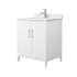 Wyndham Collection Elan 30" Free Standing Single Basin Vanity Set with Cabinet and Marble Vanity Top White / Brushed Nickel Hardware