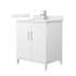 Wyndham Collection Elan 30" Free Standing Single Basin Vanity Set with Cabinet and Quartz Vanity Top White / Giotto Quartz Top / Brushed Nickel Hardware