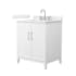 Wyndham Collection Elan 30" Free Standing Single Basin Vanity Set with Cabinet and Quartz Vanity Top White / Giotto Quartz Top / Brushed Nickel Hardware