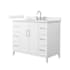 Wyndham Collection Elan 42" Free Standing Single Basin Vanity Set with Cabinet and Quartz Vanity Top White / Giotto Quartz Top / Brushed Nickel Hardware