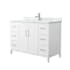 Wyndham Collection Elan 48" Free Standing Single Basin Vanity Set with Cabinet and Marble Vanity Top White / Brushed Nickel Hardware