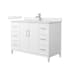 Wyndham Collection Elan 48" Free Standing Single Basin Vanity Set with Cabinet and Quartz Vanity Top White / Giotto Quartz Top / Brushed Nickel Hardware