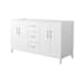 Wyndham Collection Elan 59" Double Free Standing Vanity Cabinet Only - Less Vanity Top White / Brushed Nickel Hardware