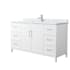 Wyndham Collection Elan 60" Free Standing Single Basin Vanity Set with Cabinet and Marble Vanity Top White / Brushed Nickel Hardware
