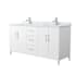 Wyndham Collection Elan 66" Free Standing Double Basin Vanity Set with Cabinet and Marble Vanity Top White / Brushed Nickel Hardware
