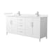 Wyndham Collection Elan 72" Free Standing Double Basin Vanity Set with Cabinet and Cultured Marble Vanity Top White / Carrara Cultured Marble Top / Brushed Nickel Hardware