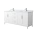 Wyndham Collection Elan 72" Free Standing Double Basin Vanity Set with Cabinet and Marble Vanity Top White / Brushed Nickel Hardware