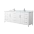 Wyndham Collection Elan 84" Free Standing Double Basin Vanity Set with Cabinet and Marble Vanity Top White / Brushed Nickel Hardware