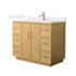 Wyndham Collection Elan TK 42" Free Standing Single Basin Vanity Set with Cabinet and Cultured Marble Vanity Top Light Oak / Carrara Cultured Marble Top / Brushed Nickel Hardware