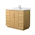 Wyndham Collection Elan TK 42" Free Standing Single Basin Vanity Set with Cabinet and Marble Vanity Top Light Oak / Brushed Nickel Hardware