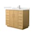 Wyndham Collection Elan TK 42" Free Standing Single Basin Vanity Set with Cabinet and Quartz Vanity Top Light Oak / Giotto Quartz Top / Brushed Nickel Hardware
