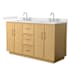 Wyndham Collection Elan TK 60" Free Standing Double Basin Vanity Set with Cabinet and Quartz Vanity Top Light Oak / Giotto Quartz Top / Brushed Nickel Hardware