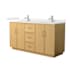 Wyndham Collection Elan TK 66" Free Standing Double Basin Vanity Set with Cabinet and Quartz Vanity Top Light Oak / Giotto Quartz Top / Brushed Nickel Hardware
