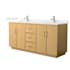 Wyndham Collection Elan TK 72" Free Standing Double Basin Vanity Set with Cabinet and Cultured Marble Vanity Top Light Oak / Carrara Cultured Marble Top / Brushed Nickel Hardware