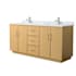 Wyndham Collection Elan TK 72" Free Standing Double Basin Vanity Set with Cabinet and Marble Vanity Top Light Oak / Brushed Nickel Hardware
