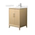 Wyndham Collection Janna 24" Free Standing Single Basin Vanity Set with Cabinet and Cultured Marble Vanity Top White Oak / Carrara Cultured Marble Top / Brushed Nickel Hardware