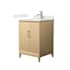 Wyndham Collection Janna 24" Free Standing Single Basin Vanity Set with Cabinet and Quartz Vanity Top White Oak / Giotto Quartz Top / Brushed Nickel Hardware