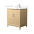 Wyndham Collection Janna 30" Free Standing Single Basin Vanity Set with Cabinet and Cultured Marble Vanity Top White Oak / Carrara Cultured Marble Top / Brushed Nickel Hardware