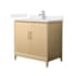 Wyndham Collection Janna 36" Free Standing Single Basin Vanity Set with Cabinet and Cultured Marble Vanity Top White Oak / Carrara Cultured Marble Top / Brushed Nickel Hardware