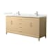 Wyndham Collection Janna 72" Free Standing Double Basin Vanity Set with Cabinet and Quartz Vanity Top White Oak / Giotto Quartz Top / Brushed Nickel Hardware