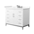 Wyndham Collection Amici 42" Free Standing Single Basin Vanity Set with Cabinet and Quartz Vanity Top White / Giotto Quartz Top / Brushed Nickel Hardware