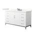 Wyndham Collection Amici 60" Free Standing Single Basin Vanity Set with Cabinet and Quartz Vanity Top White / Giotto Quartz Top / Brushed Nickel Hardware
