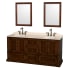 Full Vanity View with Ivory Marble Top, Undermount Sinks, and 24" Mirrors